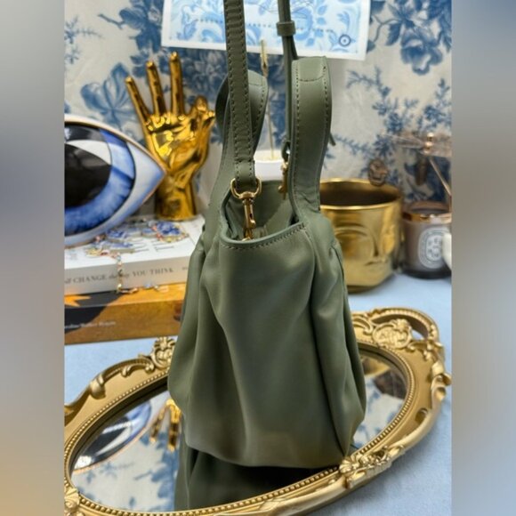 🆕 OROTON 🧿 NWOT Emilia Soft Mini Tote with Crossbody Strap, Khaki Green - Picture 5 of 16